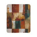 Abstract Color Block Autumn Art Fleece Sherpa Blanket
