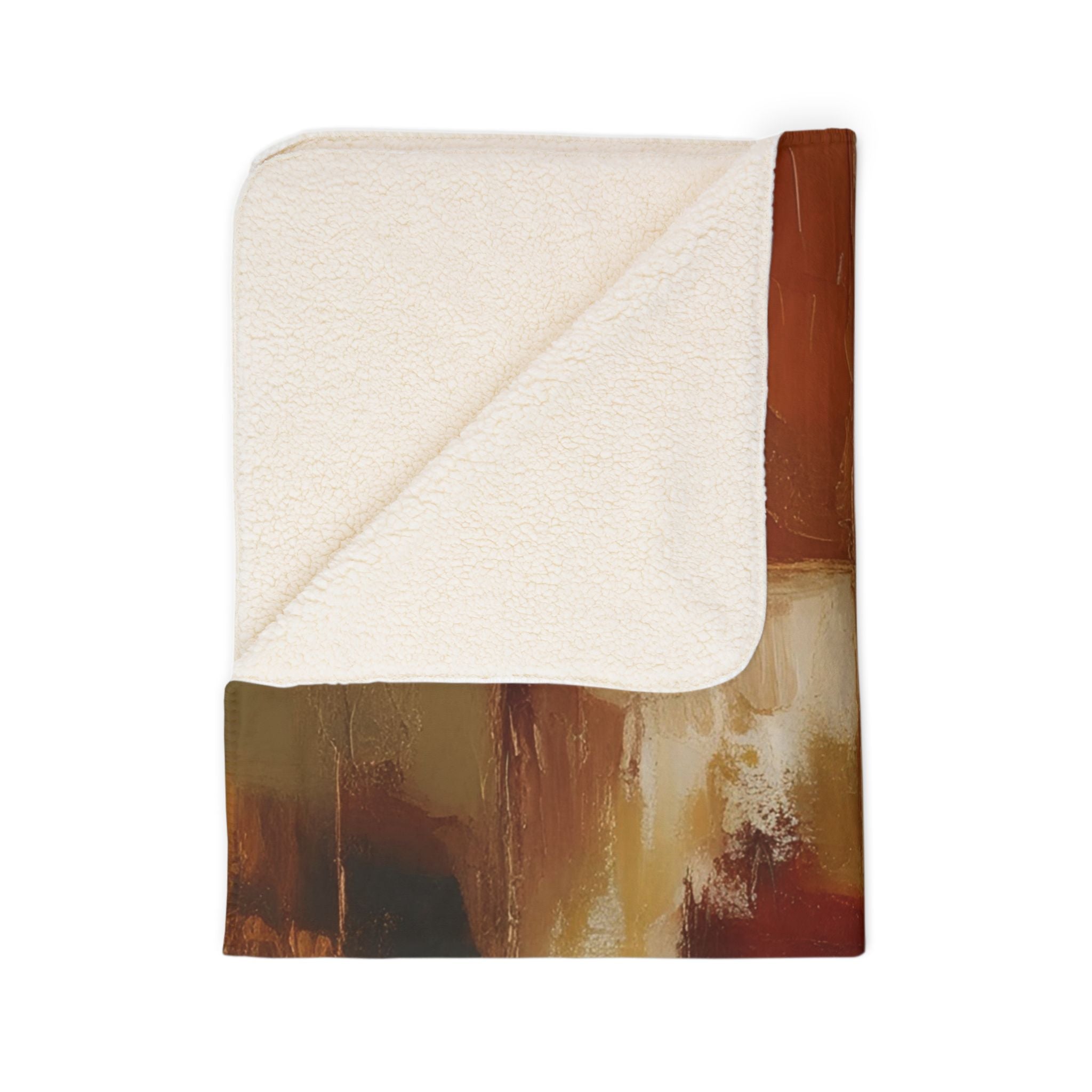 Abstract Color Block Autumn Art Fleece Sherpa Blanket